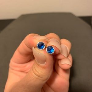 GENUINE Pandora December Birthstone Stud Earrings